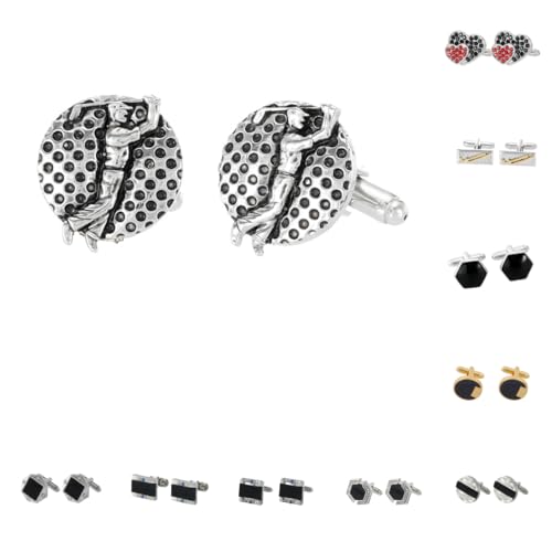 Manschettenknöpfe Herren 1 Paar Liebe Sternenhimmel Geometrisch Sechseckig Golf Stil Französisch Herren Anzug Hemd Manschettenknöpfe von Generisch