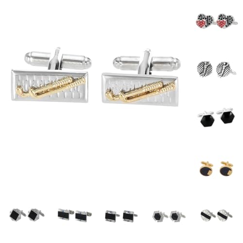 Manschettenknöpfe Herren 1 Paar Liebe Sternenhimmel Geometrisch Sechseckig Golf Stil Französisch Herren Anzug Hemd Manschettenknöpfe von Generisch