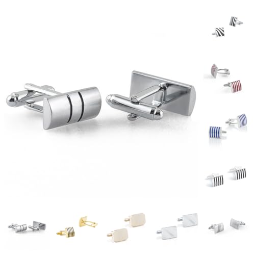 Manschettenknöpfe Herren 1 Paar Quadratisch Gestreifte Manschettenknöpfe Für Herren Mit Wellenmuster von Generisch