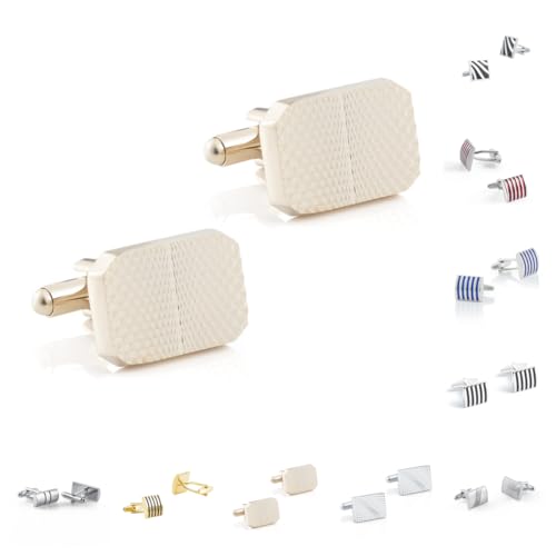 Manschettenknöpfe Herren 1 Paar Quadratisch Gestreifte Manschettenknöpfe Für Herren Mit Wellenmuster von Generisch