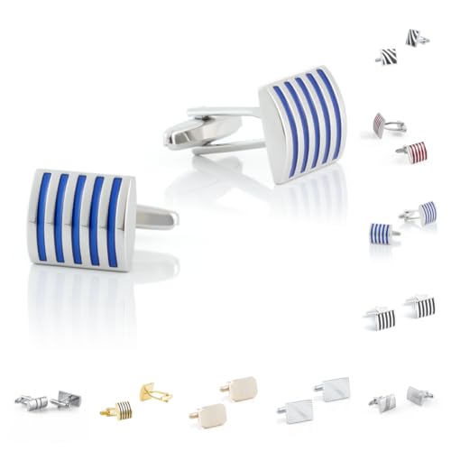 Manschettenknöpfe Herren 1 Paar Quadratisch Gestreifte Manschettenknöpfe Für Herren Mit Wellenmuster von Generisch