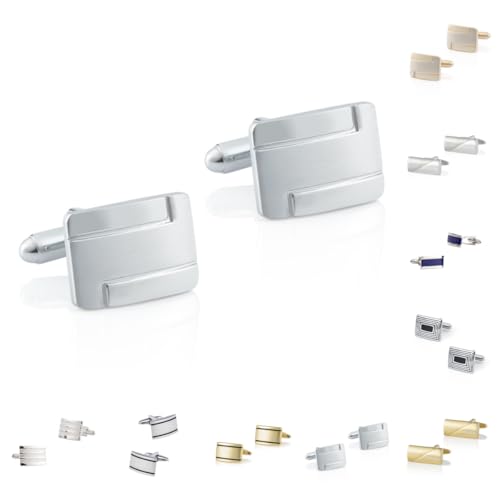 Manschettenknöpfe Herren 1 Paar Quadratische, Glänzend Gebürstete Manschettenknöpfe Für Herren Hemd von Generisch