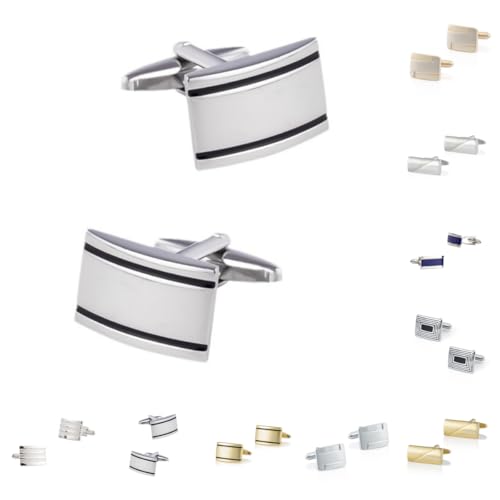Manschettenknöpfe Herren 1 Paar Quadratische, Glänzend Gebürstete Manschettenknöpfe Für Herren Hemd von Generisch