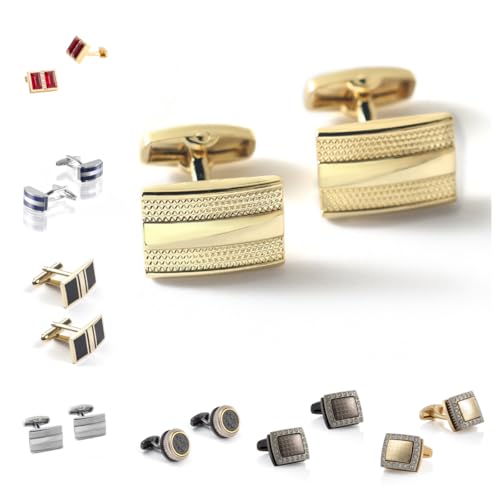 Manschettenknöpfe Herren 1 Paar Quadratische Intarsien Mit Zirkon-Gestreiften Manschettenknöpfen Für Herren von Generisch