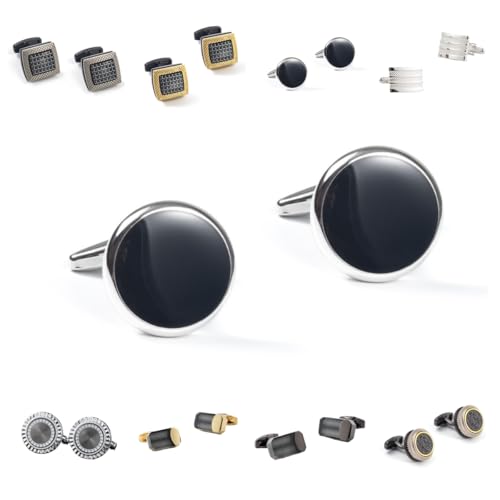 Manschettenknöpfe Herren 1 Paar Quadratische Manschettenknöpfe Mit Quadratischem Vertikalem Muster Und Schwarzem Muster Für Männer von Generisch