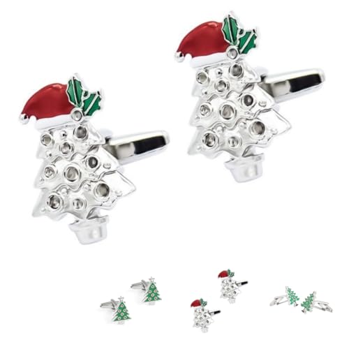 Manschettenknöpfe Herren 1 Paar Silber Weihnachtsbaum Bunt Lackiert Französisch Herren Anzug Hemd Manschettenknöpfe Manschettenknöpfe Herren 1 Paar Silber Weihnachtsbaum Bunt Lackiert Französisch Herren Anzug Hemd Manschettenknöpfe von Generisch