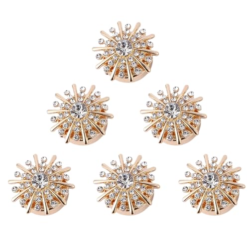 Manschettenknöpfe mit Strasssteinen, überzüge Strasssteinen - Keine Nähen-Strass-Knopfabdeckungen,Strass-Zubehör für Hochzeitsdekoration, Brautstrauß, Einladungen, Haarschmuck, 6er-Set von Generisch