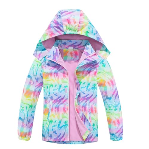 Mantel Kinder Winterjacke Softshelljacke Mädchen Regenjacke Kinder Winterjacke Übergangsjacke mit Fleece Wasser Atmungsaktiv Jacke mit Kapuze, rose, 5-6 Jahre von Generisch