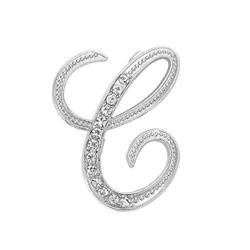 Mantel Kleidung 26 englische Buchstaben Brosche Pin paar Gedenkstein Blusen Clips Broschen f眉 r Kleidung (C, One Size) von Generisch