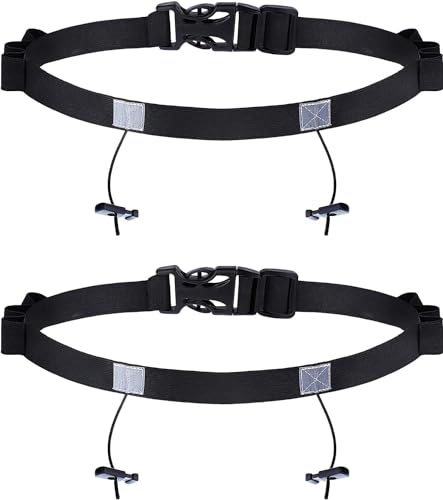 Marathon Nummer Gürtel Marathon Wettkampf Energie Taille Reflektierender Gürtel Outdoor Gürtel G5S7 Triathl Running Running Race Fixed, B, 2PCS von Generisch