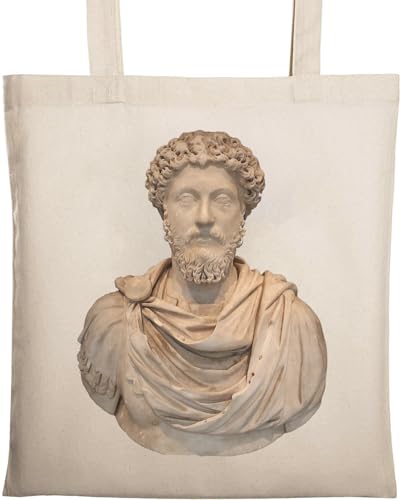 Marcus Aurelius Statue Tragetasche aus natürlicher ökologischer Baumwolle, Beige von Generisch