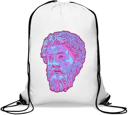 Marcus Aurelius Vaporwave Ästhetische Statue Art Gym Sack Casual Drawstring Bag White von Generisch