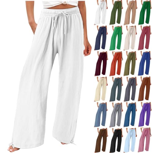 Marine Rosa Sommerhose Damen Leicht Palazzo Hose Elegant Sommer High Waist Baggy Freizeithose Culottes Flatterhose Baumwolle Leinen Weite Hosen mit Taschen Kordelzug Elastisch Einfarbig Stoffhose S M Marine Rosa Sommerhose Damen Leicht Palazzo Hose Elegant Sommer High Waist Baggy Freizeithose Culottes Flatterhose Baumwolle Leinen Weite Hosen mit Taschen Kordelzug Elastisch Einfarbig Stoffhose S M von Generisch