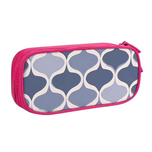 Marokko-Federmäppchen für Jungen und Mädchen, ethnische große Stifttasche, Schreibtisch-Organizer, Federmäppchen für Schule, Büro, Make-up-Tasche mit Reißverschluss, blau, 21x5x10.5cm, Kosmetiktasche von Generisch