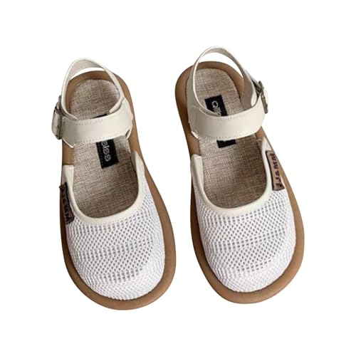 Mary Jane Schuhe Damen Flach - Sabots Damen Strick Runde Zehe Pumps Schuhe Atmungsaktiv Hausschuhe rutschfest Schlupfschuhe Weicher Sohle Walkingschuhe Bequeme Freizeitschuhe Flache Schuhe von Generisch