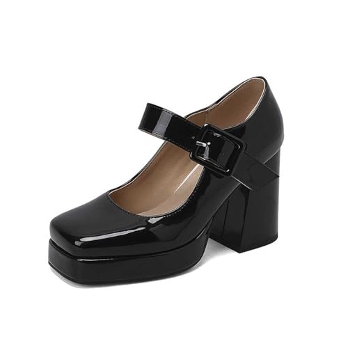 Mary Janes Pumps Damen High Heels Retro Gothic Pump Sandalen Damenschuhe Chunky Absatz Tanzschuhe Absatzschuhe Elegant Und Bequem Party Stöckelschuhe Vintage Weite H Damenschuhe von Generisch