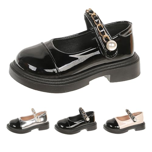Mary Janous-Schuhe für Mädchen, Schule, Paten, Kleid Schuhe mit Gummisohle für Part-, Hochzeits- und Sommerveranstaltungen, Schwarz , 27 EU von Generisch