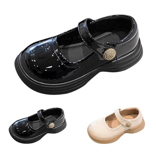 Mary Jéne Mädchen-Schulschuhe, flache Gummisohle, unifarben, Kleid für kleine/große Kinder, Schwarz , 13 UK Child 3X-Narrow von Generisch