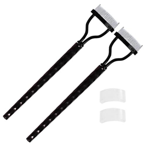 Mascara -Kamm, Metall -Lash -Kamm, 2 -Pack -Metall -Zähneabscheider Pinsel mit Abdeckung, Augenbrauenbürste, kosmetisches Werkzeug, Make -up -Vorräte, Brow -Make -up -Applikator für den täglichen Gebr von Generisch