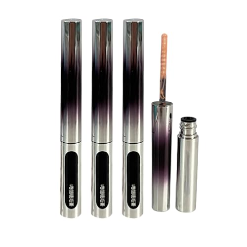 Mascara mit Metallstab, verbesserte schwarze, abwaschbare Mascara mit Metallstab, wasserfest und langanhaltend, 3D-Curl-Effekt, ohne Abblättern,3pcs,Brown von Generisch