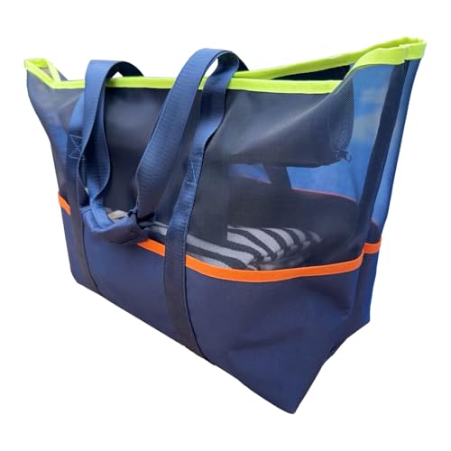 Maschen tasche,Sommertasche - Großraum Handtasche Mit Fassungsvermögen Für Urlaub Pool Fitness Schuhe Kleidung Handtücher von Generisch