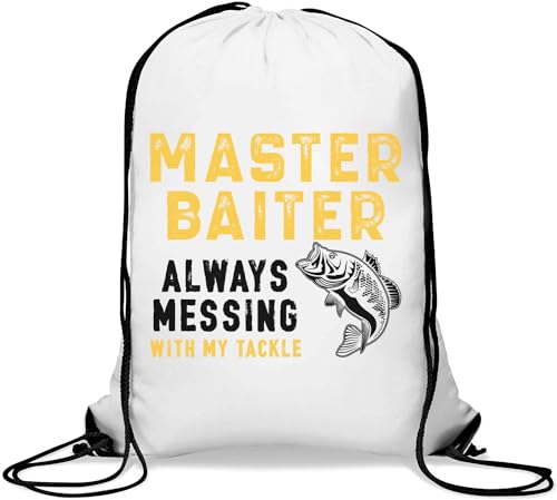 Master Baiter Always Messing With My Tackle Turnbeutel Casual Drawstring Bag Weiß von Generisch