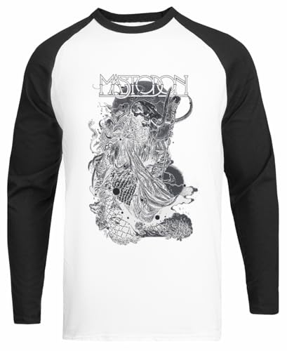 Mastodon Mastodon Weißes Unisex-Baseball-T-Shirt Schwarzes Ärmel-T-Shirt von Generisch