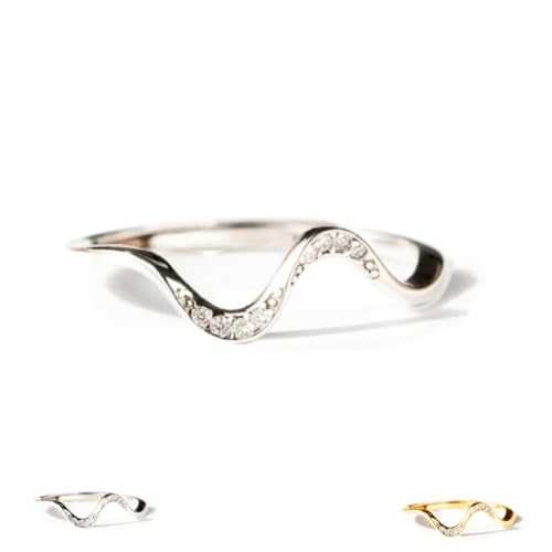 Matching Minimalist Wave Ring, Stackable Personality Simplicity Wave Ring, Jewelry Birthday Gifts for Best Friend (Silver,5) von Generisch