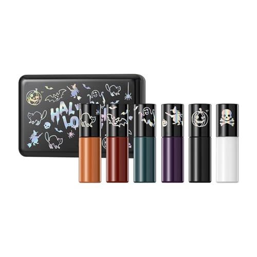 Matte Lip Gloss Sets, 6 Farben Makeup Lipgloss Kit, Schwarzer Lippenstift, Gothic Make Up, Schminke Set, für Party Cosplay von Generisch