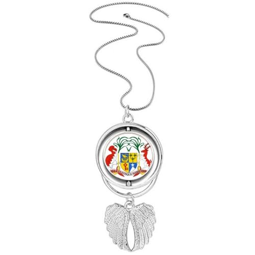 Mauritius afnational Emblem Anhänger Engelsflügel drehbare Halskette Schmuck von Generisch