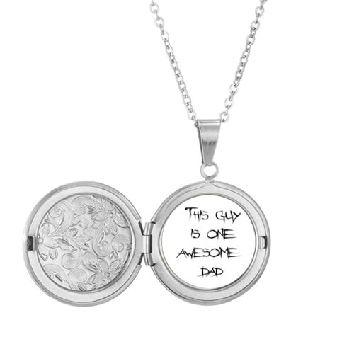Medaillon-Halskette mit Zitat "Awesome Dad Father's Festival", für Bild, Schmuck, Geburtstagsgeschenk von Generisch