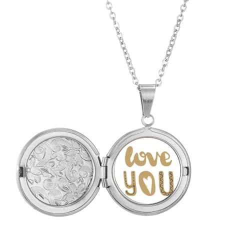Medaillon mit Zitat "Love You", für Bild, Schmuck, Geburtstagsgeschenk von Generisch