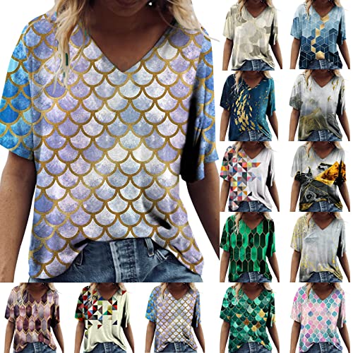 Meerjungfrau Kostüm Damen T-Shirt Mit Aufdruck Fischschuppen Rundhals Metallic Oberteil Sommershirt Kurzarmshirt Blusenshirt Top Hemd Karnevalskostüme Abba Kostüm Hippie Festivals Disco Outfit Meerjungfrau Kostüm Damen T-Shirt Mit Aufdruck Fischschuppen Rundhals Metallic Oberteil Sommershirt Kurzarmshirt Blusenshirt Top Hemd Karnevalskostüme Abba Kostüm Hippie Festivals Disco Outfit von Generisch