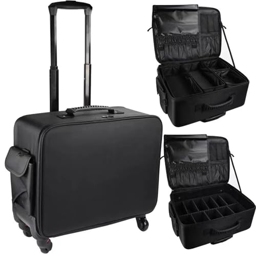Mehrschichtiger, wasserdichter Kosmetik-Organizer mit einziehbarem Griff – geräumiger Reise-Make-up-Etui für einfachen Transport und ultimative Organisation von Generisch