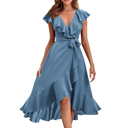 Meine Bestellungen Ansehen Angebote Bekleidung Sommerkleid Damen Lang V-Ausschnitt Leicht Und Luftig Freizeitkleid Sommer Midikleid Festlich Kleider Strandkleider Partykleid Sale Angebote Kleidung von Generisch