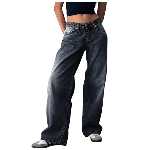 Baggy Jeans Damen Y2k Low Waist Weites Bein Jeanshose - Lose Gerade Jeans Straight Vintage Denim Hose Weitem Bein Boyfriend Denim Hose Locker Streetwear Freizeithose Baggy Jeans Damen Y2k Low Waist Weites Bein Jeanshose - Lose Gerade Jeans Straight Vintage Denim Hose Weitem Bein Boyfriend Denim Hose Locker Streetwear Freizeithose von Generisch