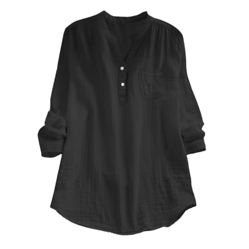 Meine Bestellungen Anzeigen Konto Von 2025 Musselin Bluse Damen Baumwolle Leinen Shirt V Ausschnitt Longbluse Oversize Langarm Leinenbluse Sommer Oberteile Tunika Leinenshirt Leicht Und Luftig von Generisch