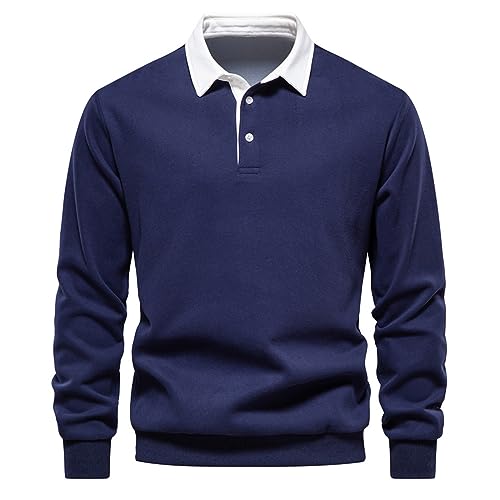 Meine Bestellungen Anzeigen Langarmshirt Herren Baumwolle Knopfleiste Hemd Farbabstimmung Freizeithemd Einfarbig Langarm Pullover Freizeit Business Herrenhemd Autumn Revers von Generisch