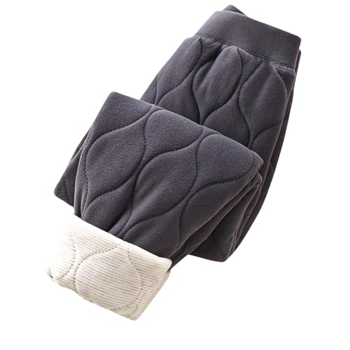 Generisch Thermoleggings Jungen Leggings Baumwolle Hosen Gefütterte Hose Thermohose Thermounterwäsche Jogginghose Sweathose Freizeithose Trainingshose Einfarbig Sporthose Grau,120 von Generisch