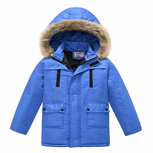 Winterjacke Mädchen Daunenjacke Mantel Warm Wintermantel mit Abnehmbar Kapuze Jacken Puffer Jacket Kinder Parka Kapuzenjacke Daunenmantel Winterparka Blau, 11–12 Jahre von Generisch