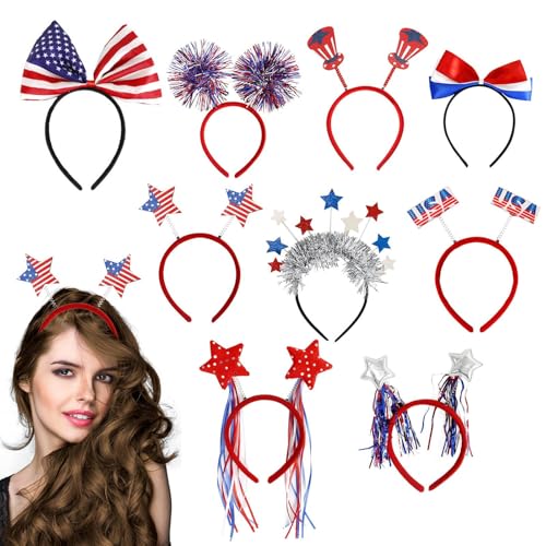 Memorial Day Stirnbänder – 9 x Rot Weiß Blau Memorial Day Hair Hoop – US-Flagge Kopfbedeckung, Foto-Requisiten für Erwachsene und Kinder Memorial Day Stirnbänder – 9 x Rot Weiß Blau Memorial Day Hair Hoop – US-Flagge Kopfbedeckung, Foto-Requisiten für Erwachsene und Kinder von Generisch