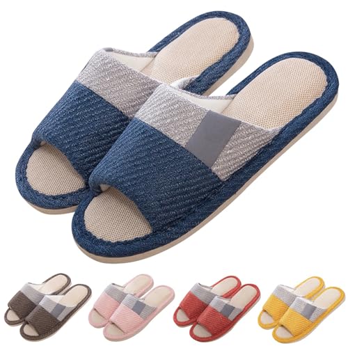 Memory Foam Indoor Slippers, Damen Herren Winter Casual Hausschuhe, Flache Offene Bequeme Rutschfeste Slip On Slipper, Indoor Schlafzimmer Winter Warm Weiche Pantoffeln, Comfort Geschlossene von Generisch