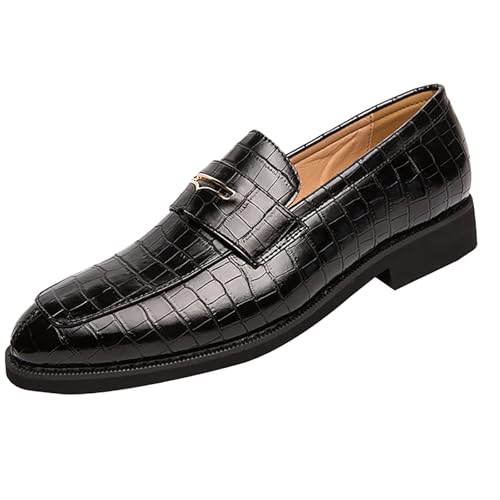 Men's Breathable Comfortable Leather Shoes Herren Schuhe Business Stiefelette (Black, 41) von Generisch