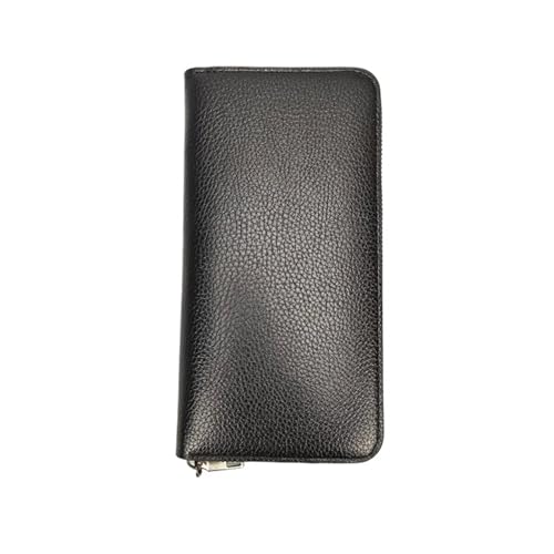 Men's Long Zipper Leather Wallet - Large Capacity Business Clutch with Phone Pocket, Schwarz , Taglia Unica von Generisch