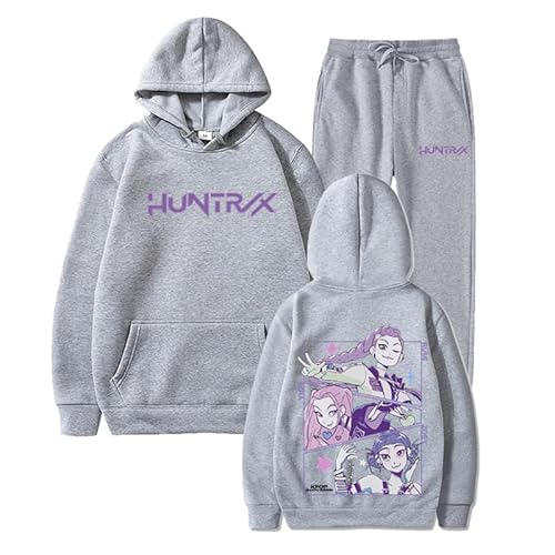 Mengmiao Huntrix Kpop Hoodie Set – Unisex K-Pop Streetwear Kapuzen Hunterx Kpop Pullover & Jogginghose,K-Pop Streetwear Kapuzen Hunterx Kpop Pullover mit Anime-Druck, Langarm Sweatshirt Mengmiao Huntrix Kpop Hoodie Set – Unisex K-Pop Streetwear Kapuzen Hunterx Kpop Pullover & Jogginghose,K-Pop Streetwear Kapuzen Hunterx Kpop Pullover mit Anime-Druck, Langarm Sweatshirt von Generisch
