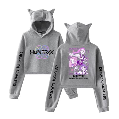 Mengmiao KPop Huntrix Kpop Crop Hoodie Damen – Kurz Geschnittener Unisex Kapuzenpullover mit Katzenohren & Anime-Print, Oversized Streetwear Sweatshirt, Lässiges Oberteil für Teenager & Frauen Mengmiao KPop Huntrix Kpop Crop Hoodie Damen – Kurz Geschnittener Unisex Kapuzenpullover mit Katzenohren & Anime-Print, Oversized Streetwear Sweatshirt, Lässiges Oberteil für Teenager & Frauen von Generisch