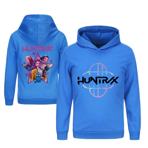 Mengmiao Huntrix KPop Huntr/x Hoodie & 2-teiliges Set für Mädchen – Kurz Geschnittener Kapuzen KPop D-De-Mon H-Hunters Pulli Kids Pullover mit Druck oder Huntr/x Hoodie+Jogginghose Streetwear von Generisch