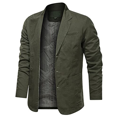 Mens Fashion Simple Camouflage Pocket Cardigan Suit Botton Sweater Jacket Lauf Jacken Herren (Army Green, XL) von Generisch