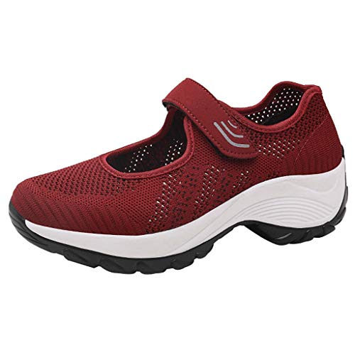 Mesh-Halbschuhe Damen Elegant Mit Absatz: Leichte Turnschuhe Damen Atmungsaktiv Sneaker Plateau rutschfest Barfußschuhe Slip On Laufschuhe Große Größen Bootsschuhe Freizeit Orthopädische-Sportschuhe Mesh-Halbschuhe Damen Elegant Mit Absatz: Leichte Turnschuhe Damen Atmungsaktiv Sneaker Plateau rutschfest Barfußschuhe Slip On Laufschuhe Große Größen Bootsschuhe Freizeit Orthopädische-Sportschuhe von Generisch