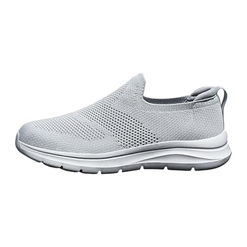 Mesh Sportschuhe Herren, Frühling und Sommer Mesh Freizeitschuhe Bequem Weiche Unterseite Laufschuh Leicht Atmungsaktiv Joggingschuh Rutschfeste Sportschuhe Slip On Walking Sneakers, grau, 43.5 EU von Generisch